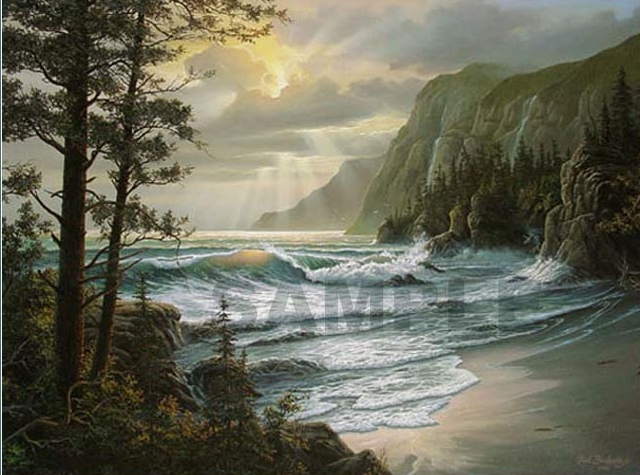 (image for) Handmade oil painting Copy paintings of famous artists Fred Buchwitz's golden surf